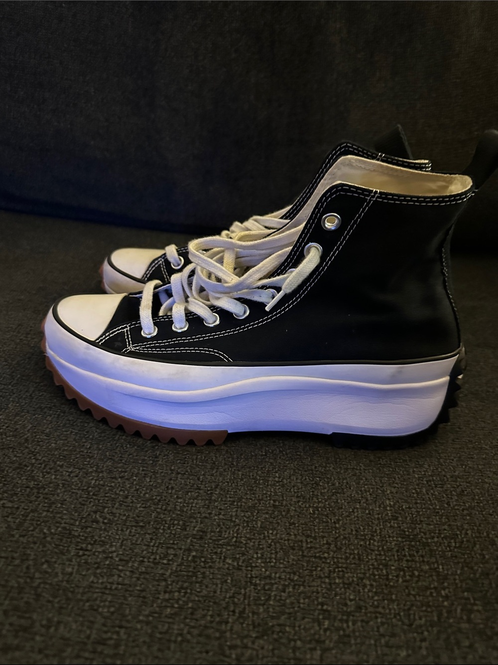 Converse Black and White High-Top Platform Sneakers
